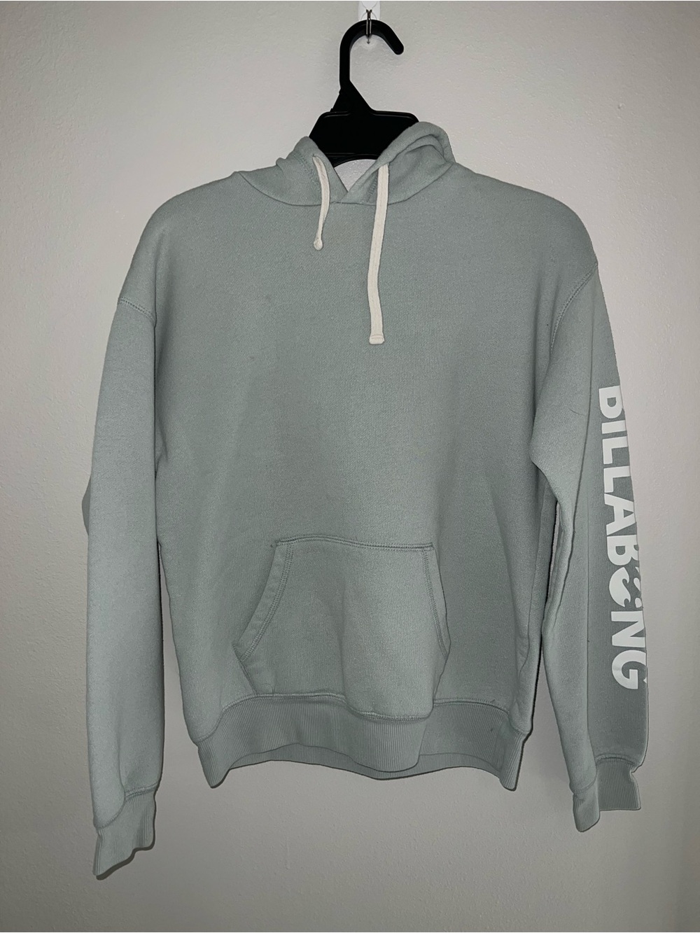 Billabong Sage Green Pullover Hoodie with Sleeve Logo
